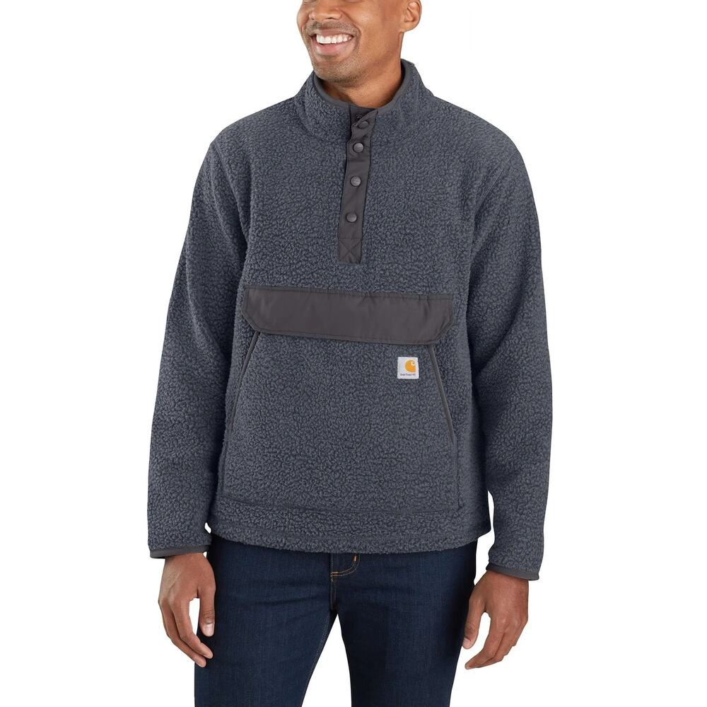 Carhartt Relaxed Fit Fleece Snap Front Jacket Seaside Heather XXL Style 104991